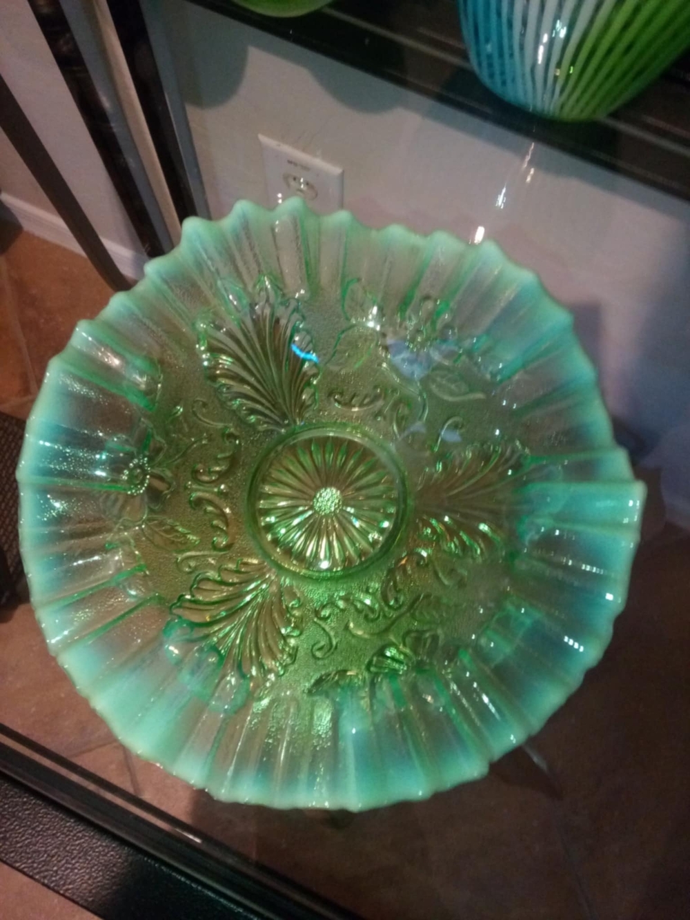 Green Decorative Glass Bowl - Home Art